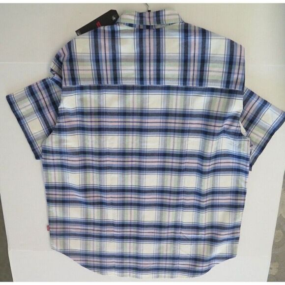 Levi's Men's Sz M Multicolor Plaid Oversized Casual S/S Button Up Shirt - Picture 6 of 11